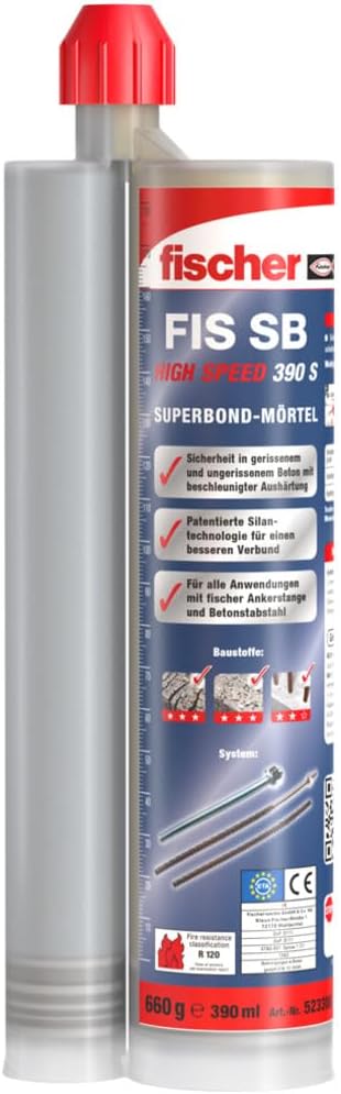 fischer Superbond-Mörtel FIS SB (HIGH SPEED) 390 S, Injektionsmörtel mit schneller Aushärtzeit, Mört