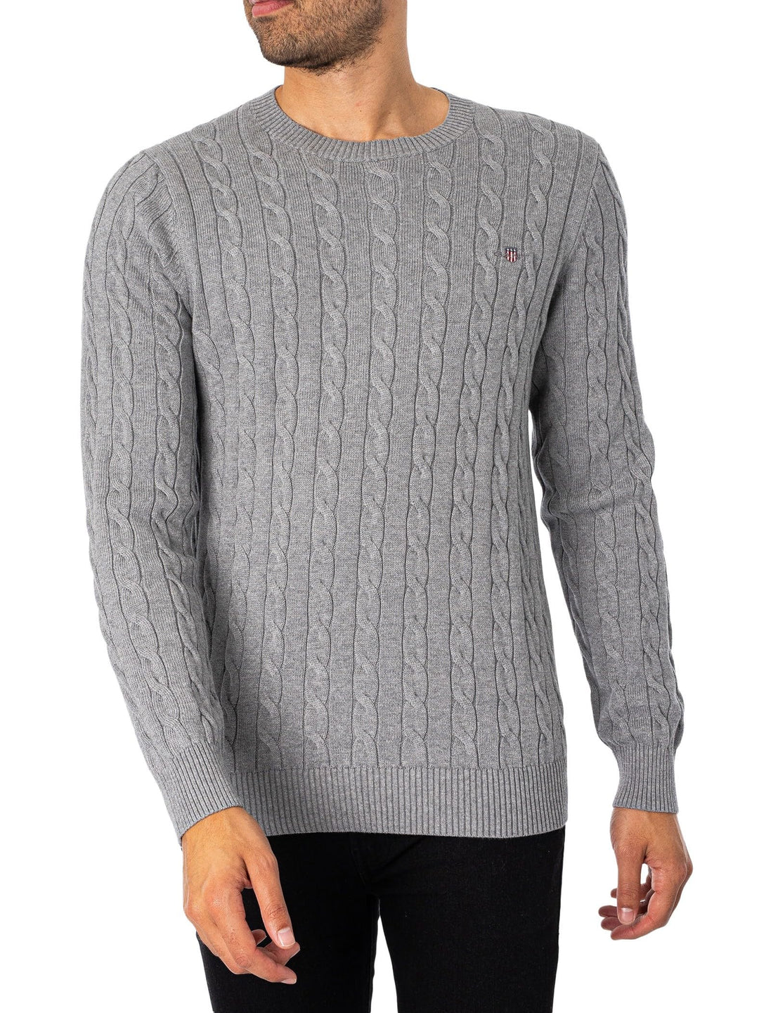GANT Herren Cotton Cable C-Neck Pullover XS Cream