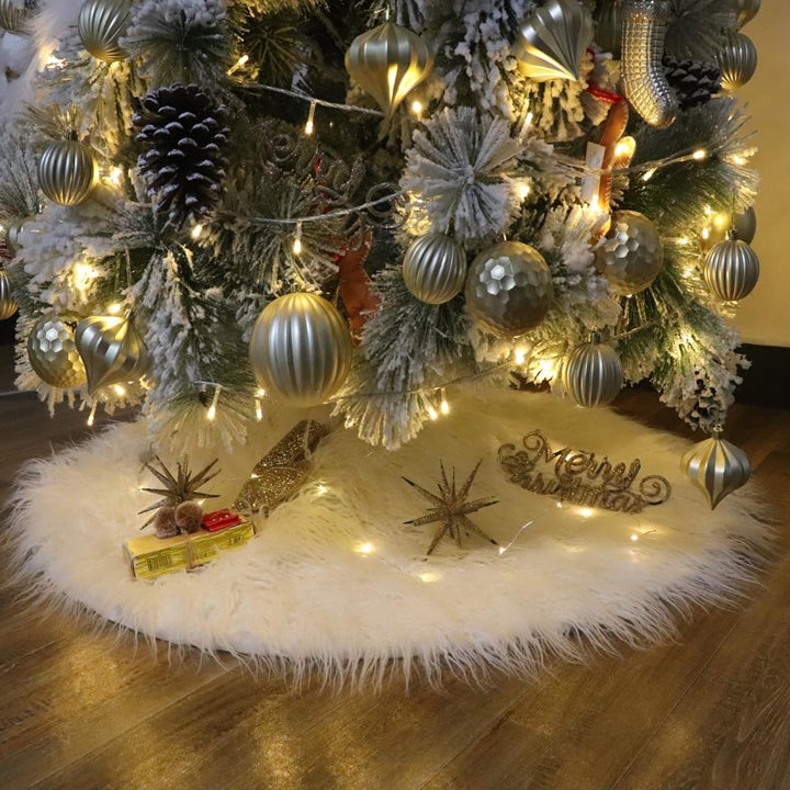 Woolous Weihnachtsbaum Rock Decke 95 cm Weihnachtsbaumdecke Aus Künstlicher Mongolischer Schafwolle