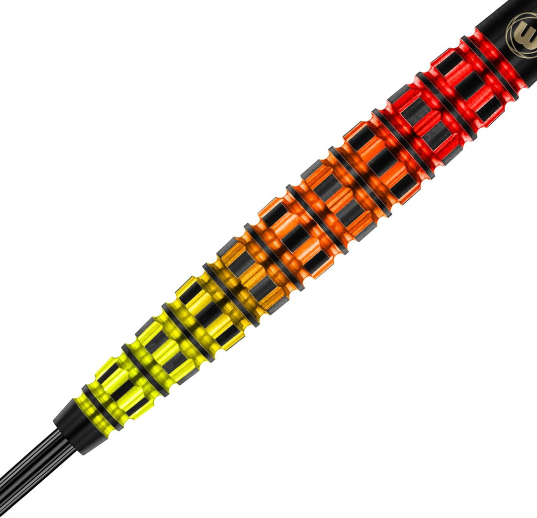 WINMAU Firestorm Flame Professionelles Wolfram-Dart-Set mit Flights und Schäften (Shafts) 23 g Konis