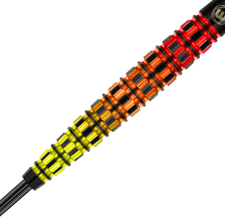 WINMAU Firestorm Flame Professionelles Wolfram-Dart-Set mit Flights und Schäften (Shafts) 23 g Konis