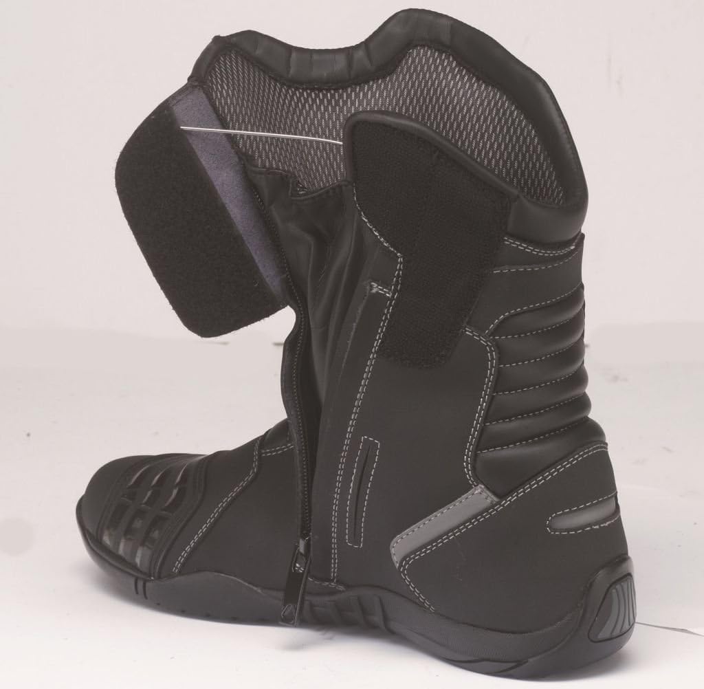 Kochmann Zyklon Motorradstiefel schwarz 39 Leder Allrounder wasserfest winddicht 39 EU Schwarz, 39 E