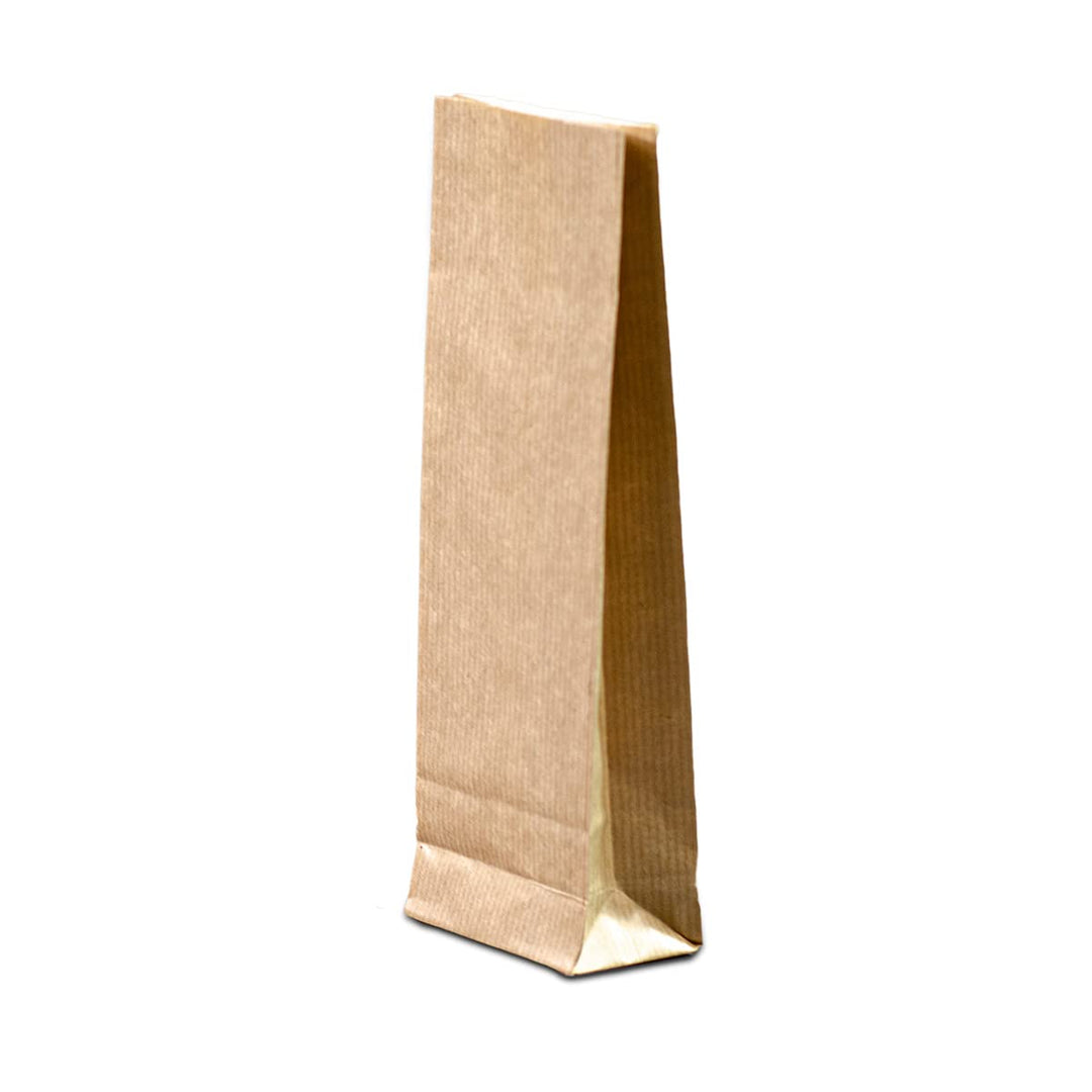 1.000 Stück Boxpouch braun aus Kraftpapier | 70 x 40 x 205 mm Inhalt: 100 g | lebensmittelecht und a