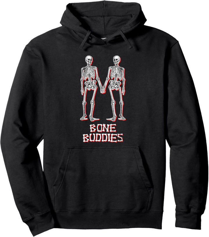 Bone Buddies Funny Halloween Skeleton` Pullover Hoodie