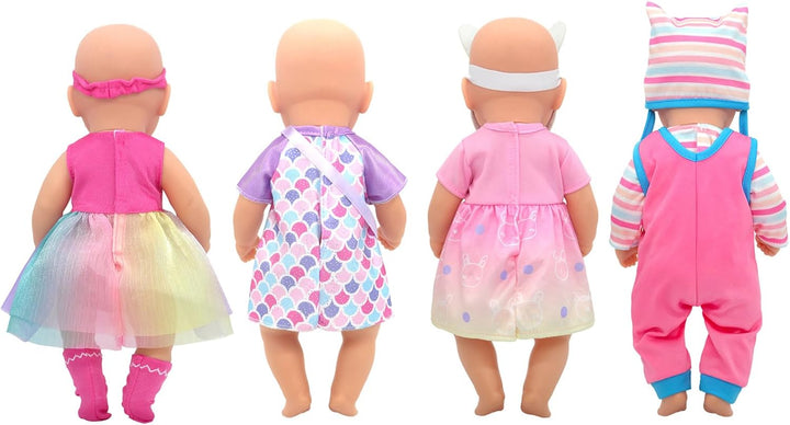 Puppenkleidung Puppenkleider Set mit Mantel Stirnband und Socken für 30-36 cm Puppen, 4-Packungen