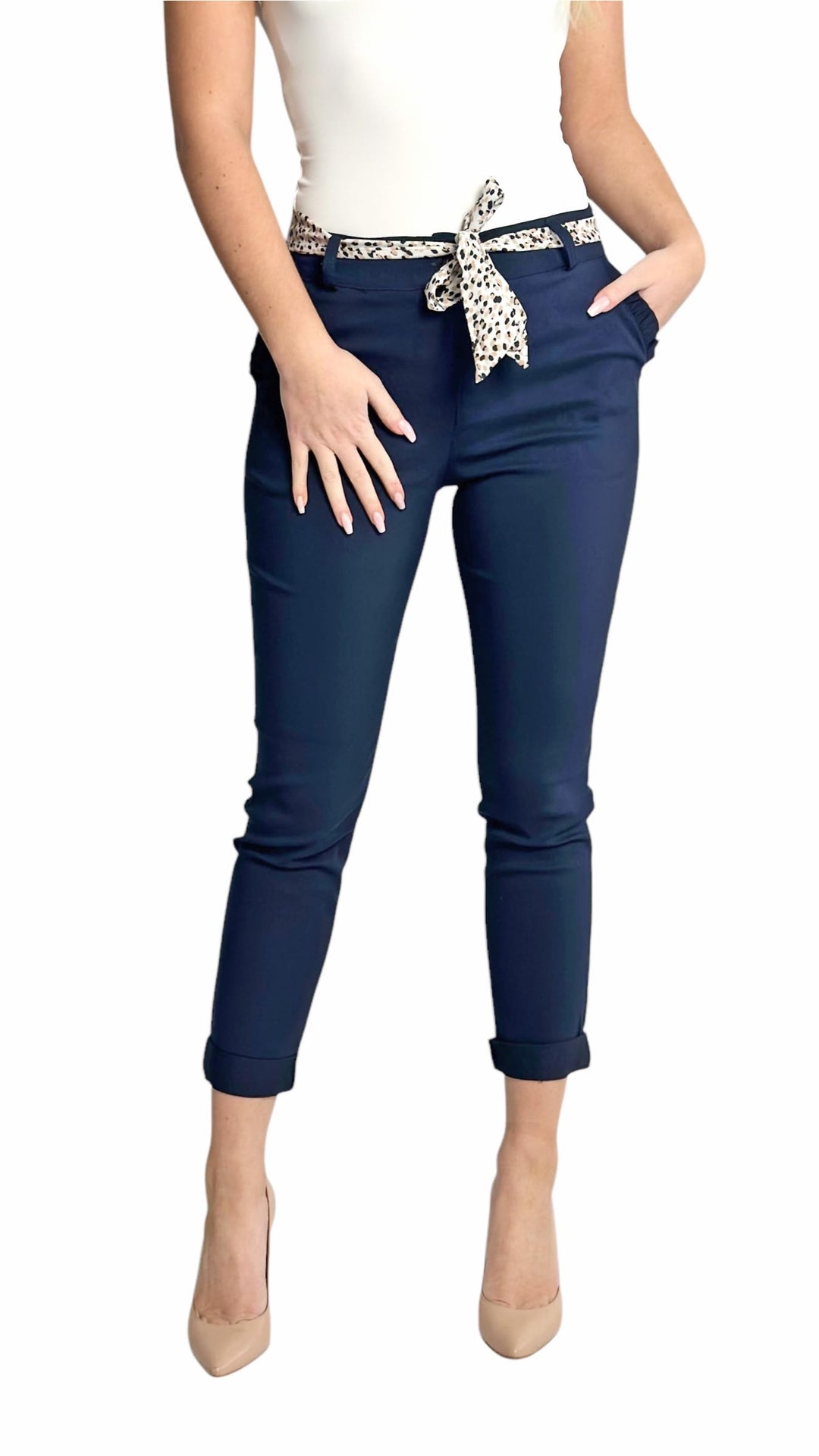 Mississhop Female Damen Stretch Klassische Chino Hose S Blau, M