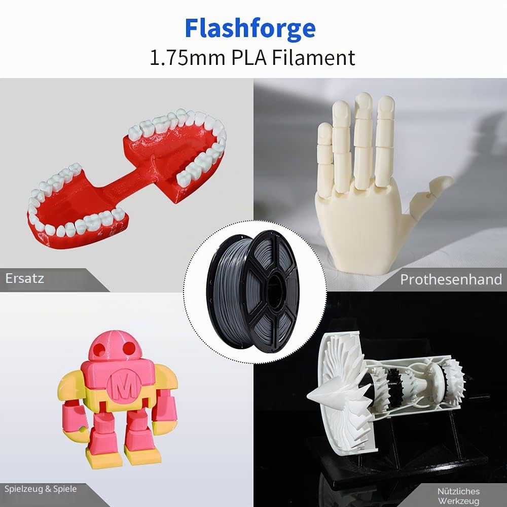 FLASHFORGE® PLA-Filament für 3D-Druck, 1,75 mm, 1 kg, Rolle für Creator Serie