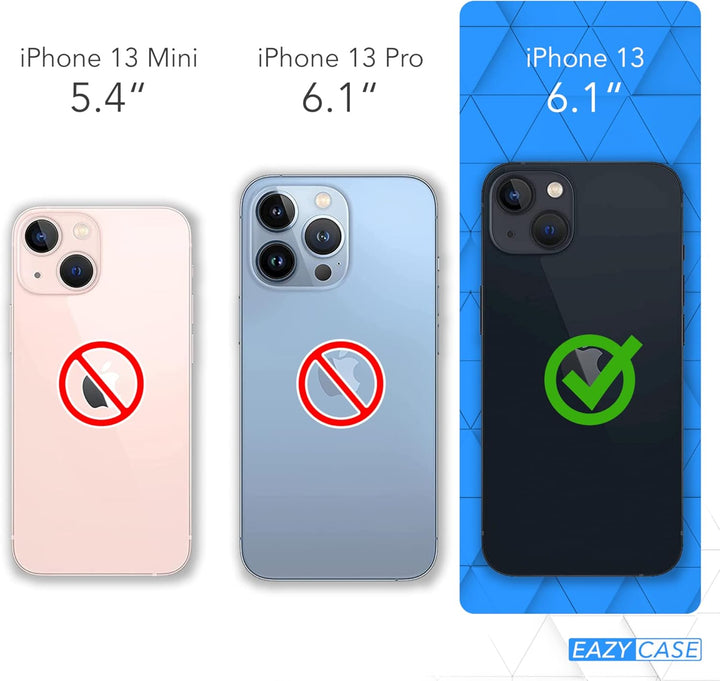 EAZY CASE Handykette kompatibel mit iPhone 13 Handyhülle mit Metall Umhängeband und Ersatz Kordel sc
