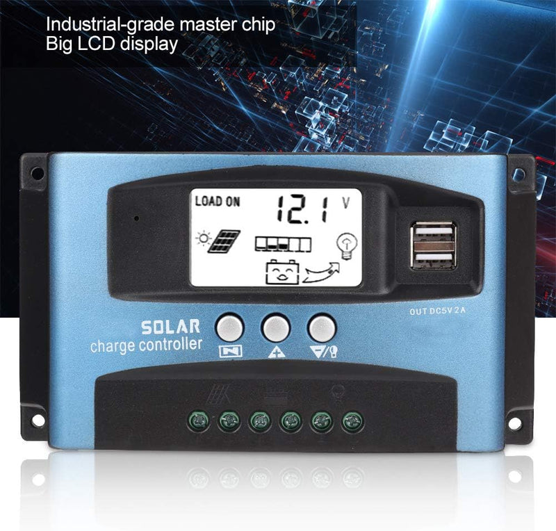 MPPT 40/50/60/100A Professioneller Solarladeregler Dual USB LCD Display 12V 24V(60A), 60A