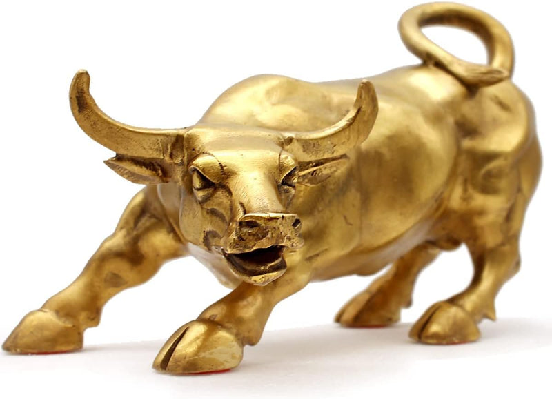 WANLIAN Wall Street Messing-Bullstatue – Feng Shui Glückssymbol der Börse, Skulptur Heimdekoration r