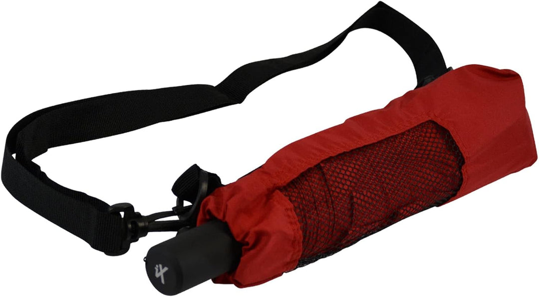 iX-brella Trekking XL Taschenschirm 115 cm gross mit Umhängetasche dark red, dark red