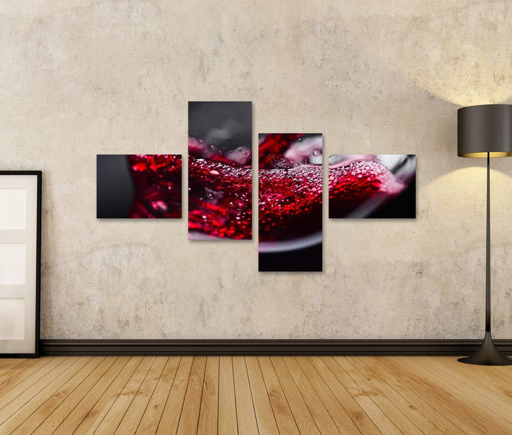 islandburner Bild auf Leinwand Rotwein Im Weinglas Auf Schwarzem Hintergrund 2 Bilder Wandbilder Pos