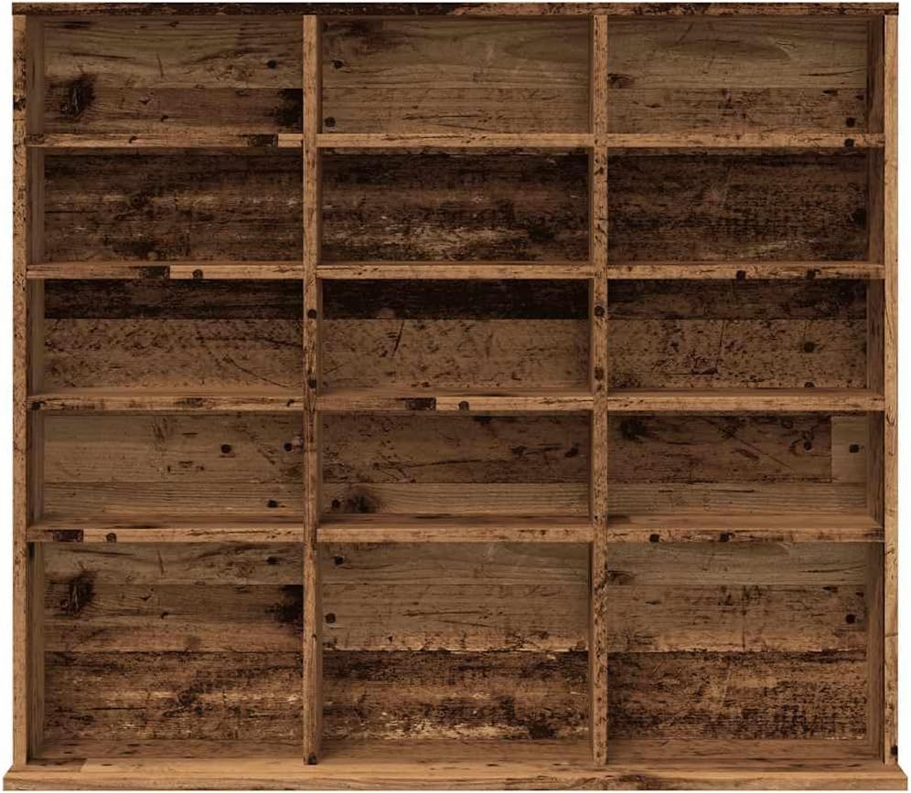 vidaXL CD-Regal Altholz-Optik 100x23x89,5 cm Holzwerkstoff, CD-Schrank, CD-Ablage, Standregal, Regal