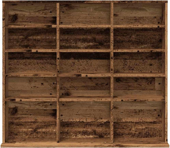 vidaXL CD-Regal Altholz-Optik 100x23x89,5 cm Holzwerkstoff, CD-Schrank, CD-Ablage, Standregal, Regal