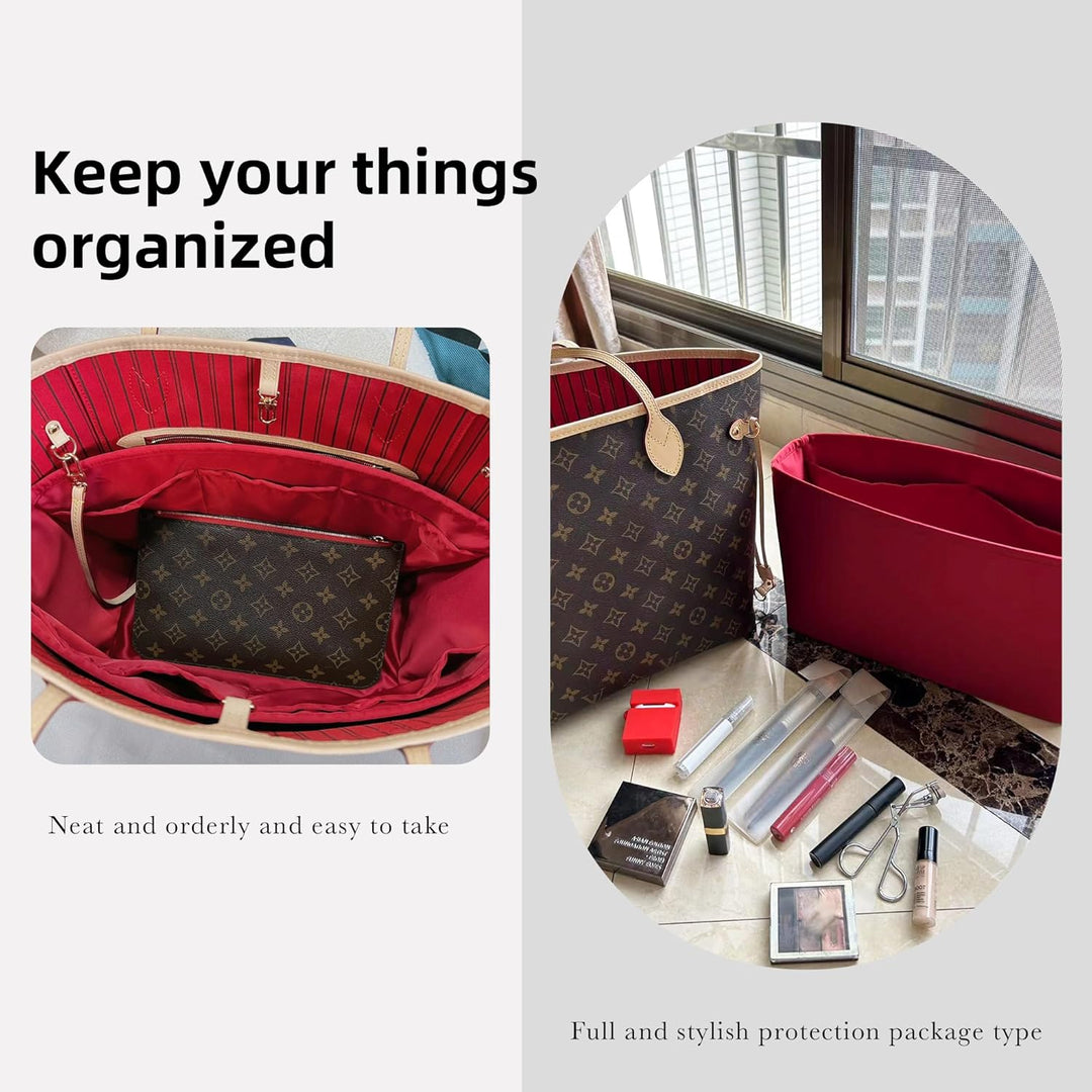 DGAZ Handtaschen Organizer Einsatz für LV Neverfull PM/MM/GM Taschen, Seide Tasche in Tasche Organiz