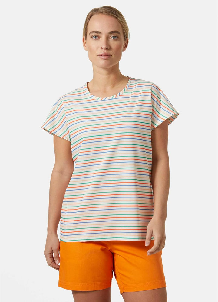 Helly Hansen Damen W Thalia Sommer Top T-Shirt XS Snow Multistripe, XS Snow Multistripe