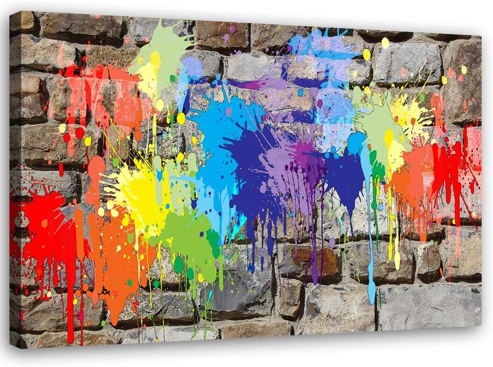 Feeby Bild auf Leinwand abstrakt Kunstdruck modern für Wonzimmer mehrfarbig 80x60 cm M14505 80x60 cm