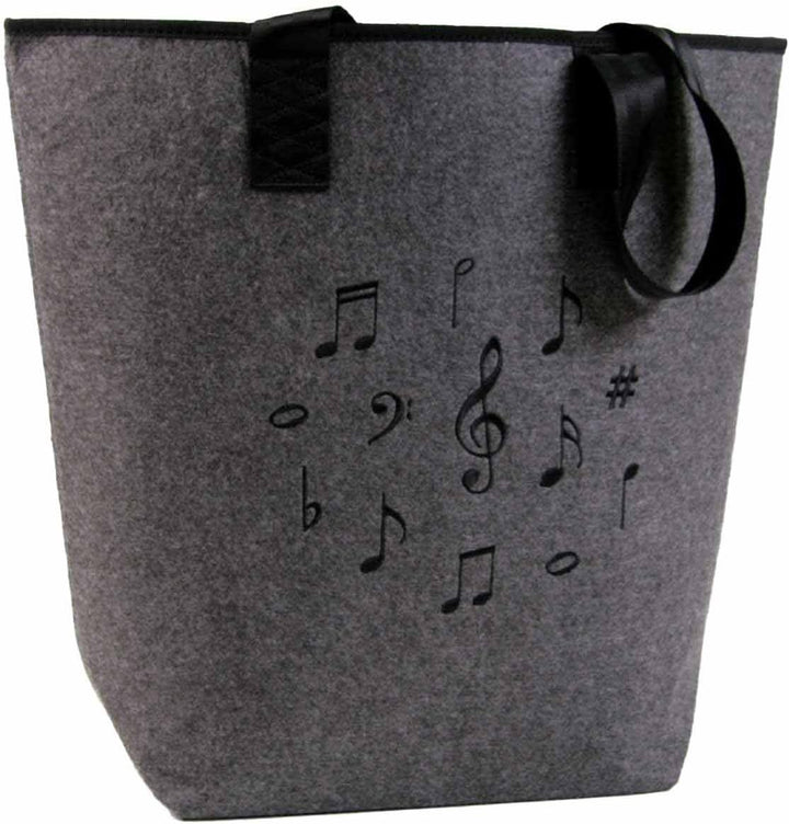 Filztasche mit Motiv Notenmix schwarz