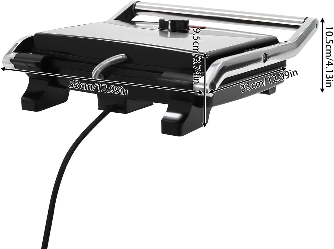 Kontaktgrill, 2000W Elektrogrill, 100-250 ℃ Einstellbare Temperatur, Antihaftbeschichtete Backblech,