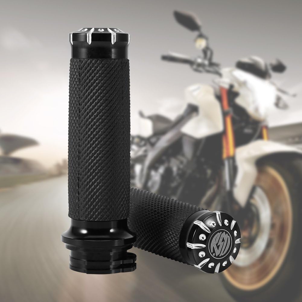 for Davidson Fxdb Street Bob-Lenker Handgriffe, 1" Motorrad Lenker Handgriffe Für Softail Cruiser Ch