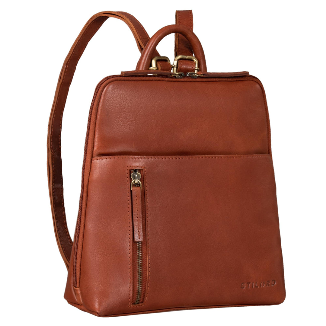 STILORD 'Holly' Rucksack Frauen Klein Leder Rucksackhandtasche Damen Lederrucksack für iPad und DIN
