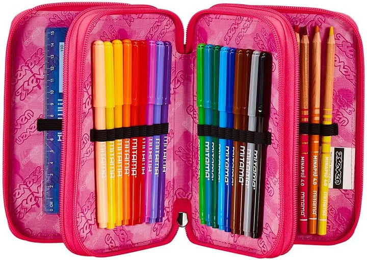 Seven Federmäppchen, Mäppchen, Mehrfarbig, Federtasche für Schreibwaren, Etui komplett mit Bleistift