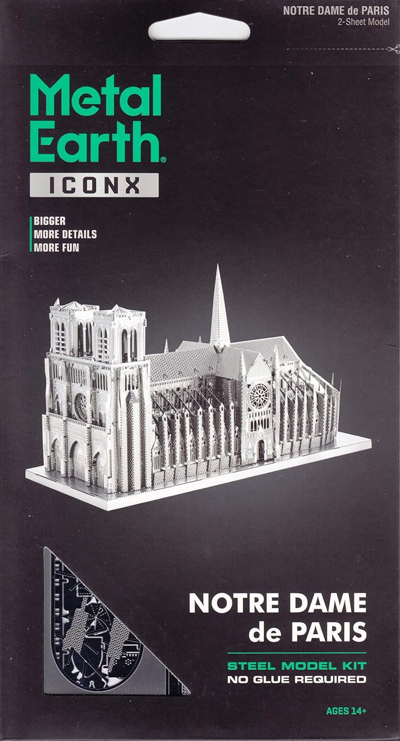 Fascinations ICX003 Metal Earth Metallbausätze - Wahrzeichen Notre Dame, lasergeschnittener 3D-Konst