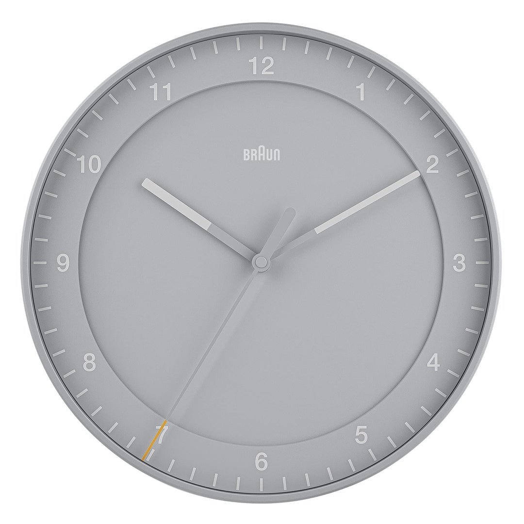 Braun Classic Grosse Analog-Wanduhr mit geräuschlosem Uhrwerk (kein Tickgeräusch), leicht ablesbar,