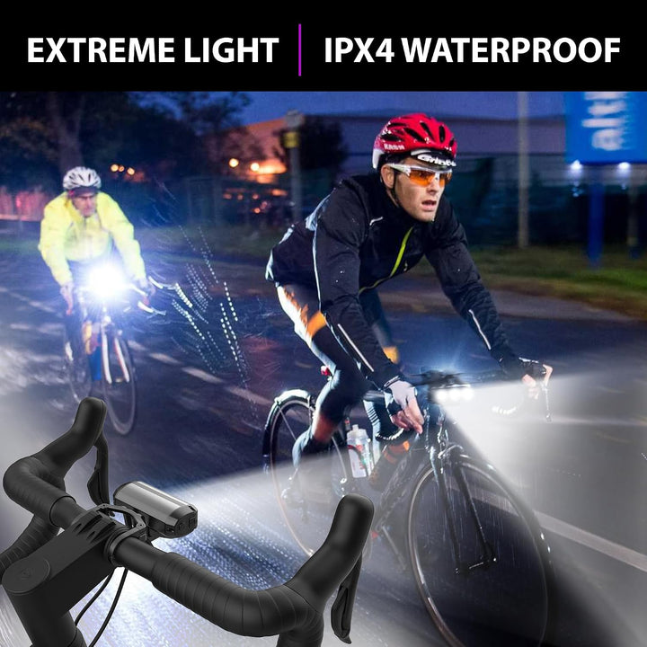 Fahrradlicht Vorne USB C Ladeanschluss 4000mah 1200 Lumens 3 LEDs 4-Lichtmodi LED Fahrradlich Vorne