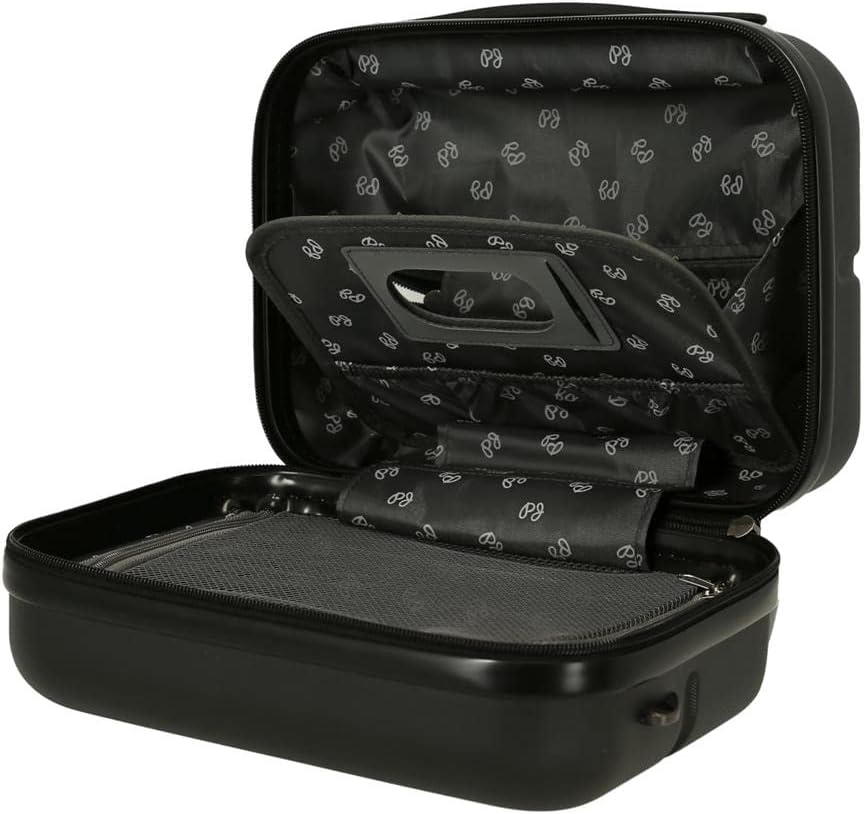 Pepe Jeans Chest Kulturbeutel mit Umhängetasche, 29 x 21 x 15 cm, Schwarz, 29x21x15 cms, Anpassbare