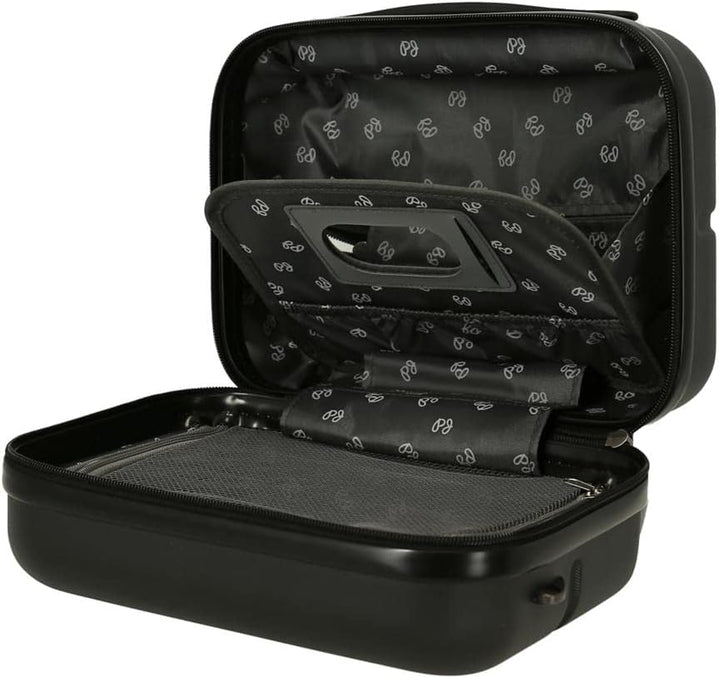 Pepe Jeans Chest Kulturbeutel mit Umhängetasche, 29 x 21 x 15 cm, Schwarz, 29x21x15 cms, Anpassbare