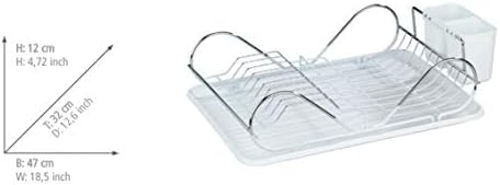 WENKO Geschirrabtropfer Clean, verchromtes Metall, 47 x 12.5 x 32 cm, Silber glänzend