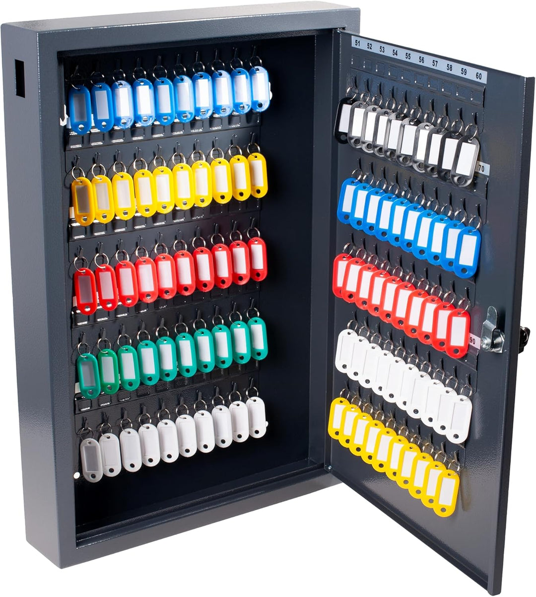 Pavo 8047222 Deluxe Schlüssel-Kasten/Schrank/Tresor, 100 Haken mit seitlichem Schlüsseleinwurf, dunk