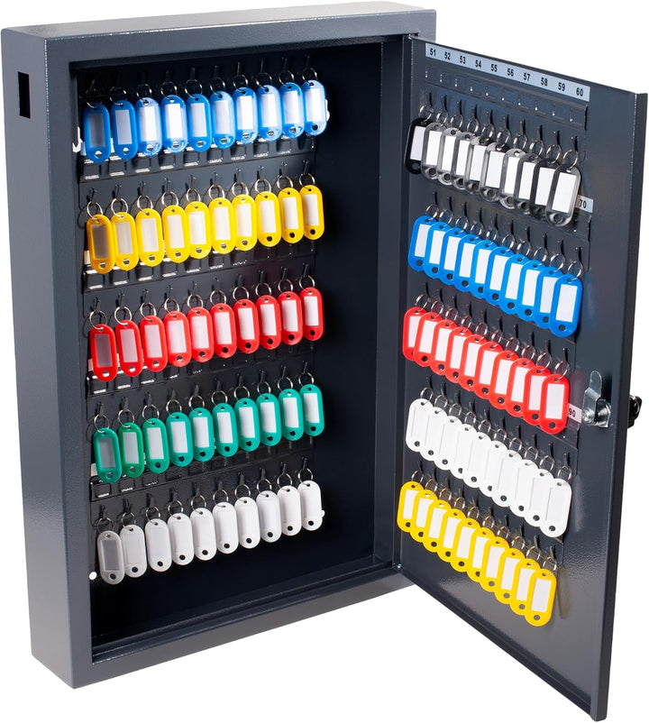Pavo 8047222 Deluxe Schlüssel-Kasten/Schrank/Tresor, 100 Haken mit seitlichem Schlüsseleinwurf, dunk