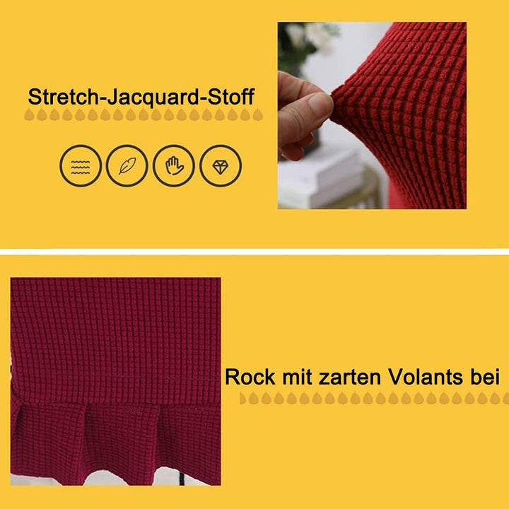 Bestenrose Stuhllehne Stuhlhussen 6er Set Stretch Stuhlrückenabdeckung Jacquard Rückenlehnenbezug mi