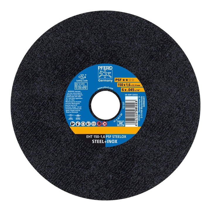 25x Trennscheibe PSF STEELOX D150x1,6mm ger.INOX Bohr.22,23mm PFERD 150 x 1,6 mm, 150 x 1,6 mm