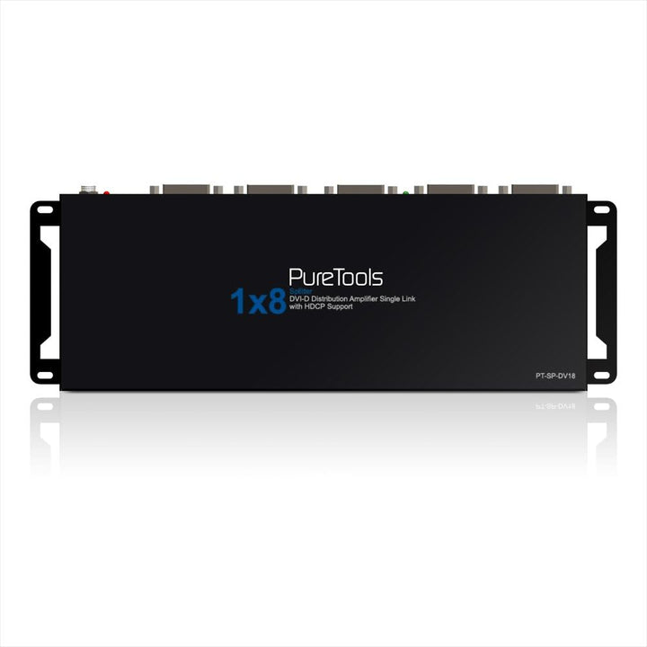 PureTools SP-DV18 - DVI Verteiler 1x8, Signalverteilung mit nur einem Gerät, 1x8