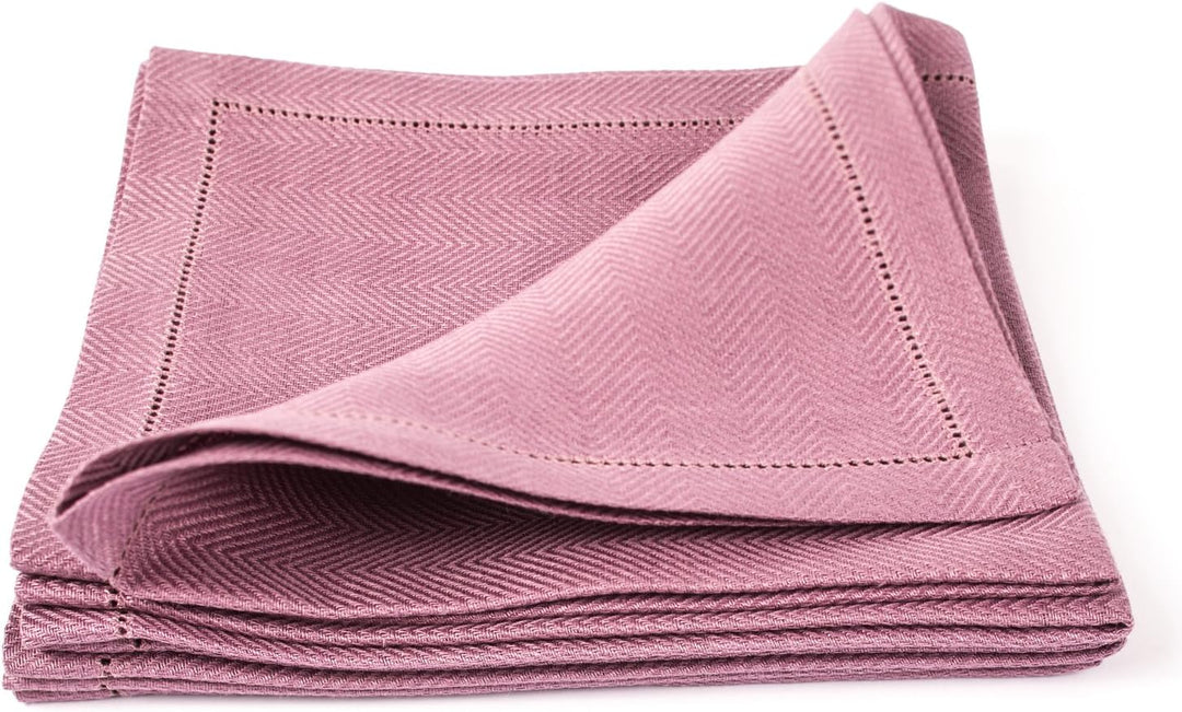 LinenMe Emilia Servietten, Leinen, 45 x 45 cm, Mauve, 4 Stück 0059804, 18 x 18"