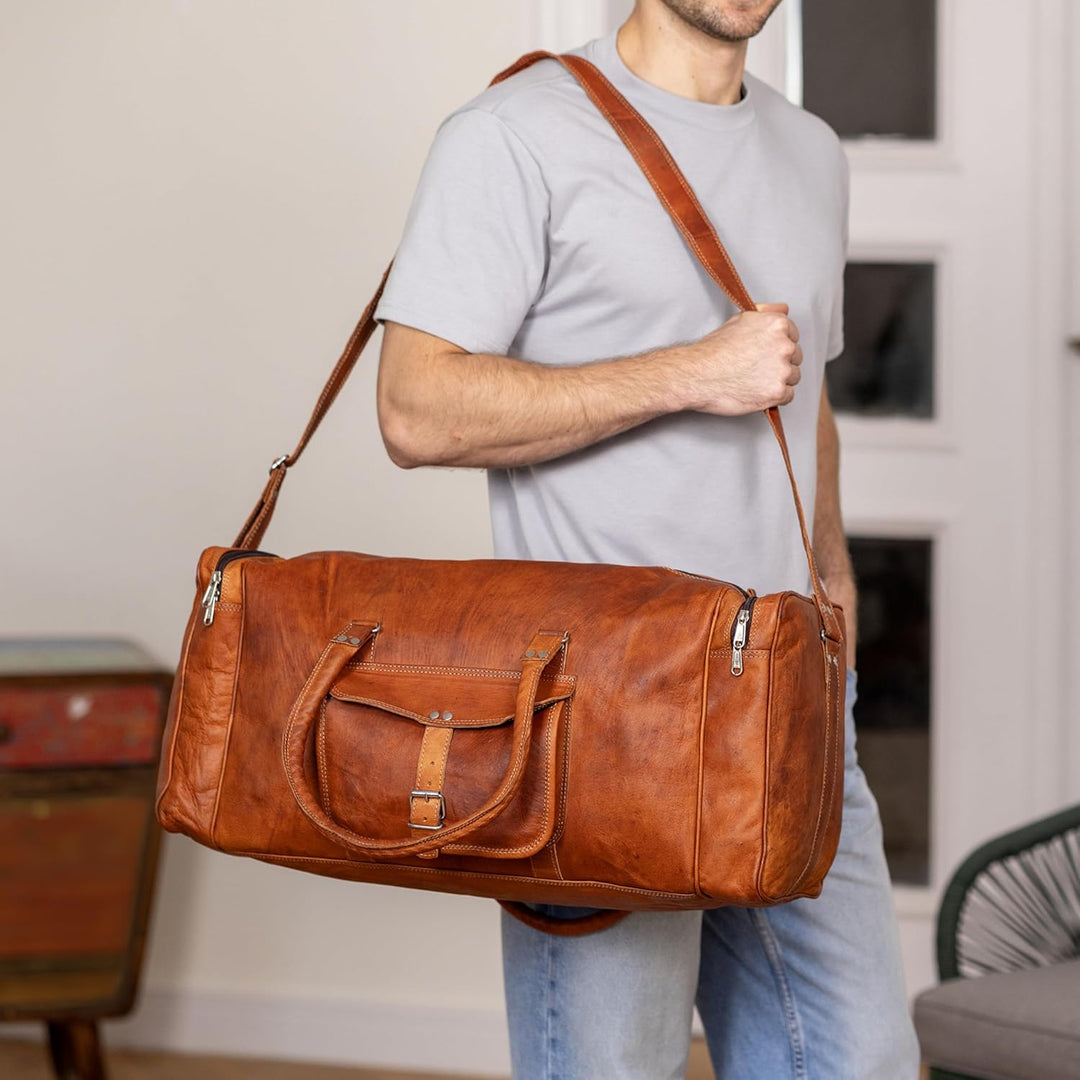 Gusti Weekender Leder - Harvey Damen und Herren Reisetasche Umhängetasche Handtasche Ledertasche Bra