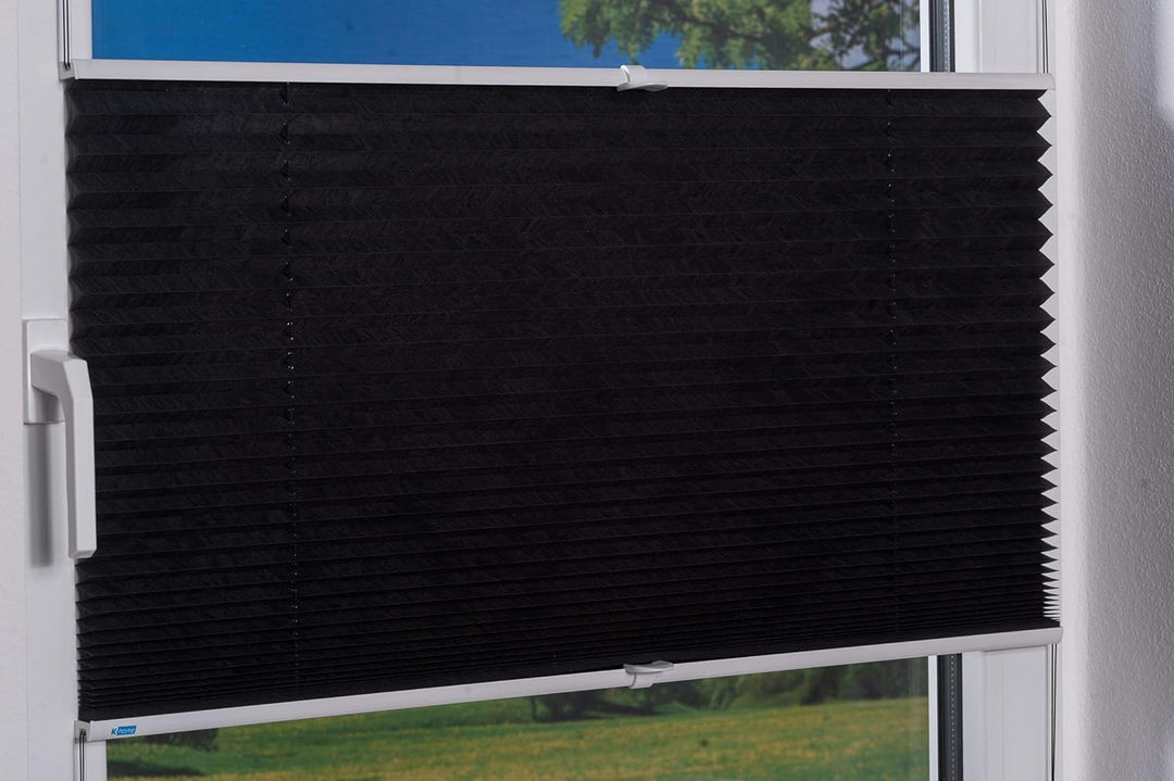 K-home 403129-4 Klemmfix-Plissee Palma Anthrazit 70 x 130 cm +++Verdunklung+++ 70 x 130 cm Anthrazit