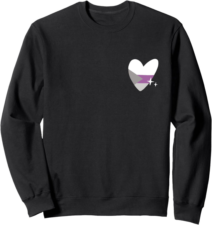 Demisexual Heart Retro LGBTQIA Pride Flag Love Sweatshirt