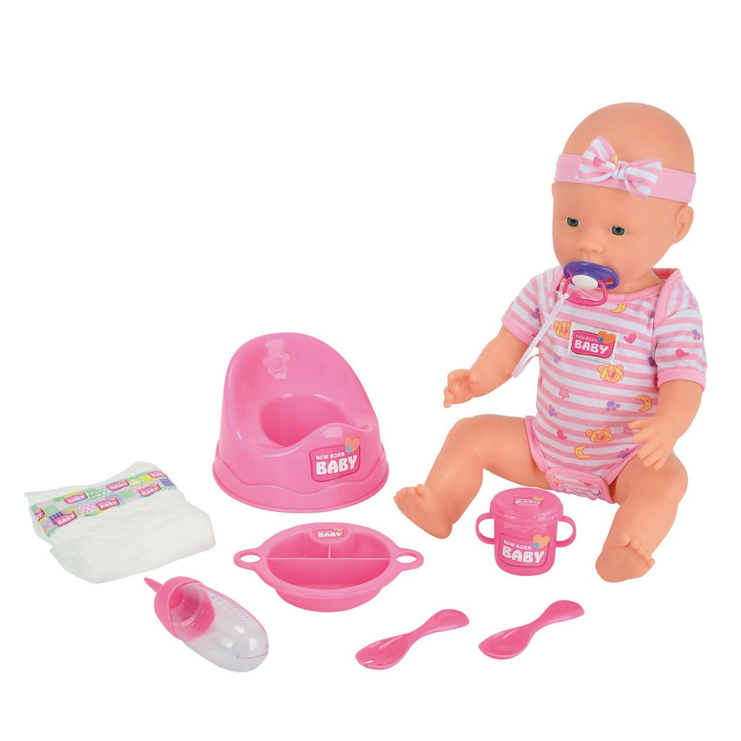 Simba 105039005 - New Born Baby Puppe, für Kinder ab 3 Jahren, Spielpuppe mit Funktionen, kann trink