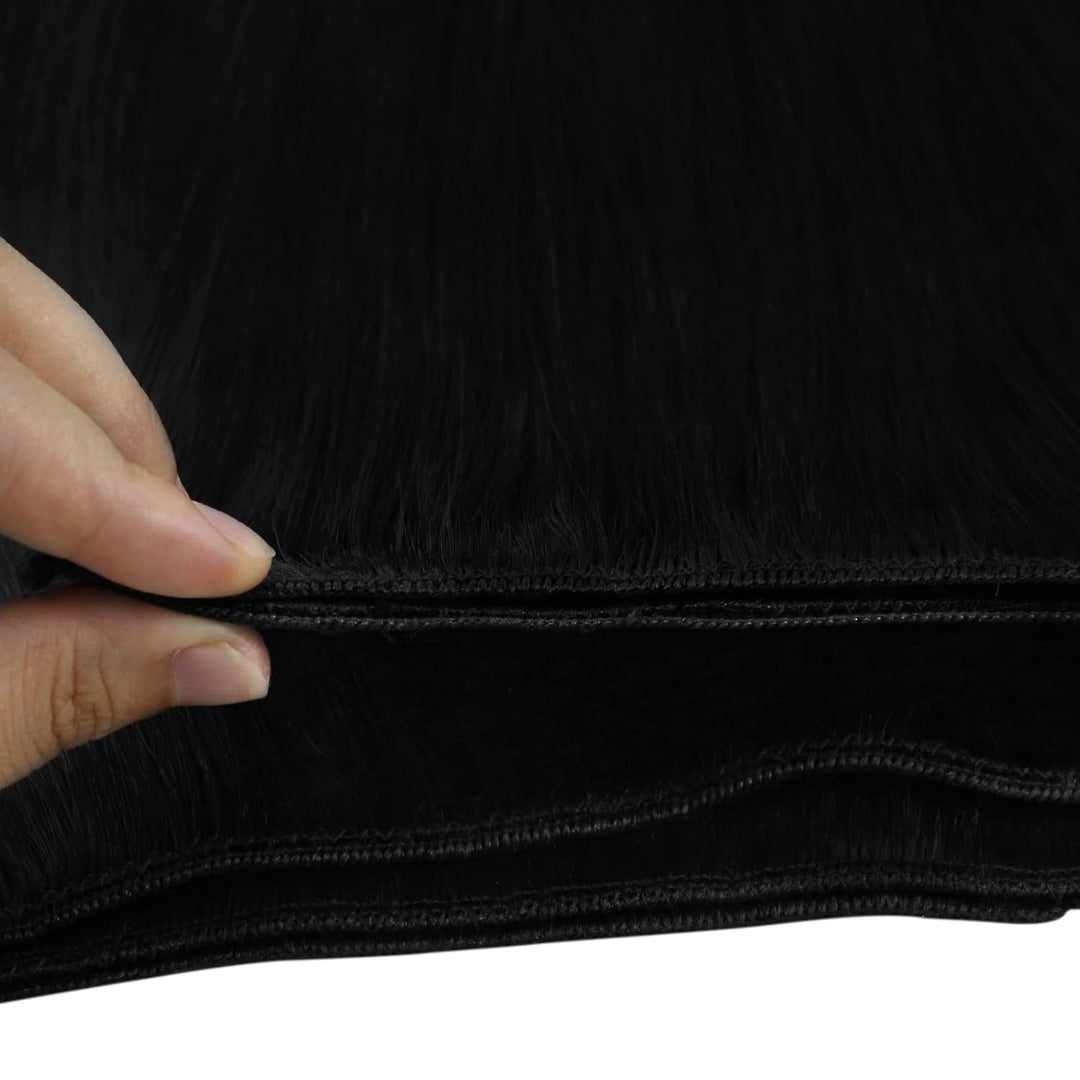 Ugeat Tressen Extensions Echthaar Schwarz 