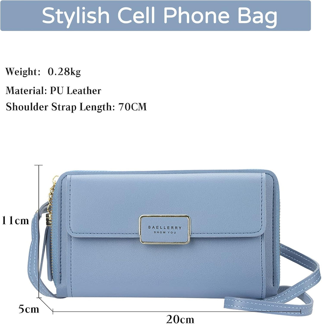 PORRASSO Geldbörse Damen Umhängetasche Handy Mode Portemonnaie PU Geldbeutel Schultertasche für Part