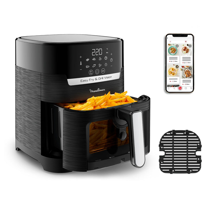 Moulinex Easy Fry &amp; Grill Vision 4,5 L Luftfritteuse und Grill mit Fenster, energiesparend 70%, Schn