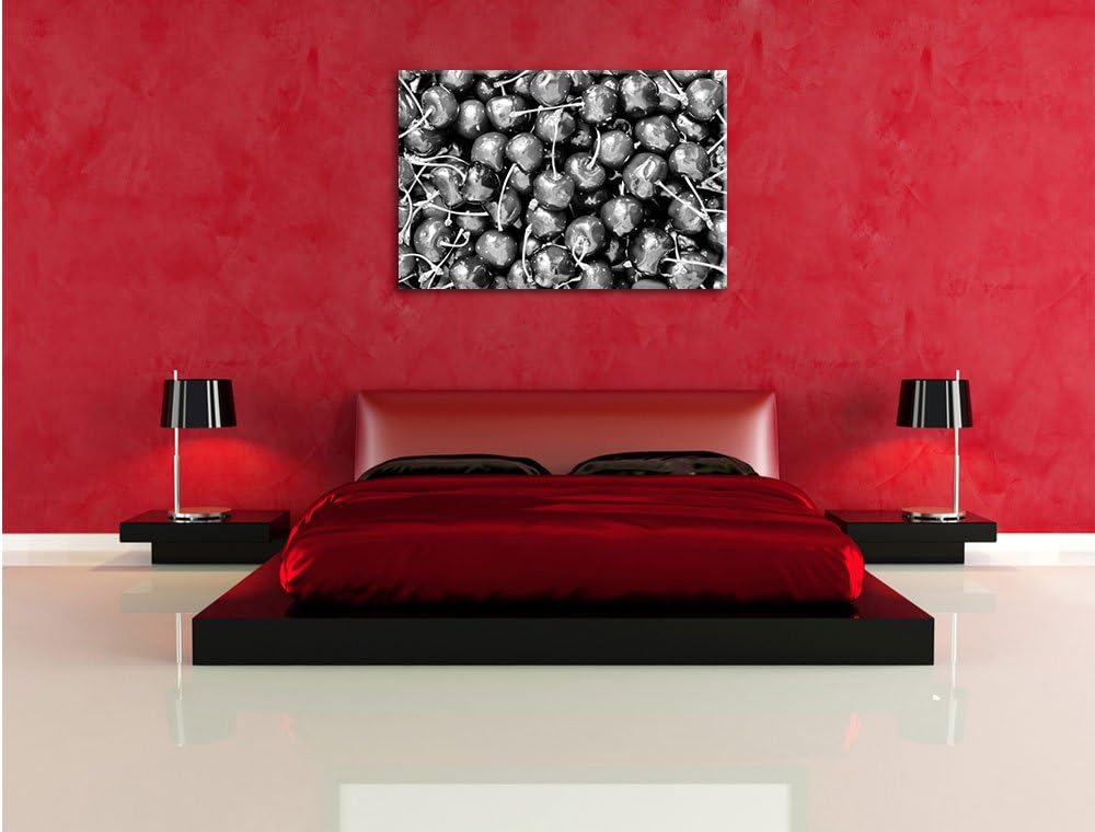 Pixxprint Cherry Kirschen Fruit / 100x70cm Leinwandbild bespannt auf Holzrahmen/Wandbild Kunstdruck