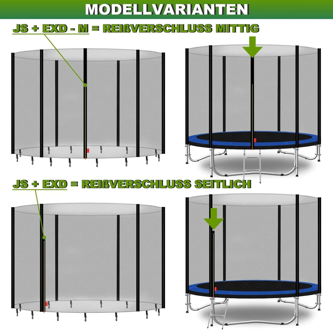 Baunsal® Trampolin Sicherheitsnetz Ø 183 185 244 250 275 277 300 305 335 337 366 370 396 400 427 430
