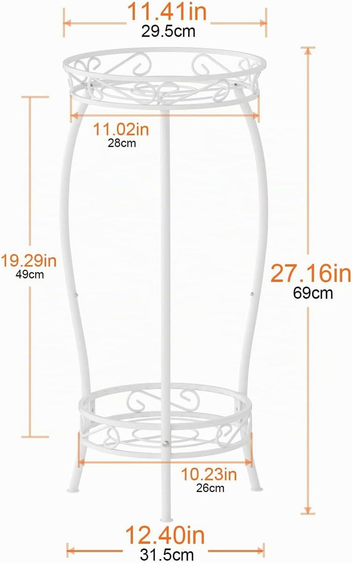 Bomclap Pflanzenständer Metall, 69 cm Blumenständer Pflanzenständer, 2-stufige Blumentopf Ständer Bl