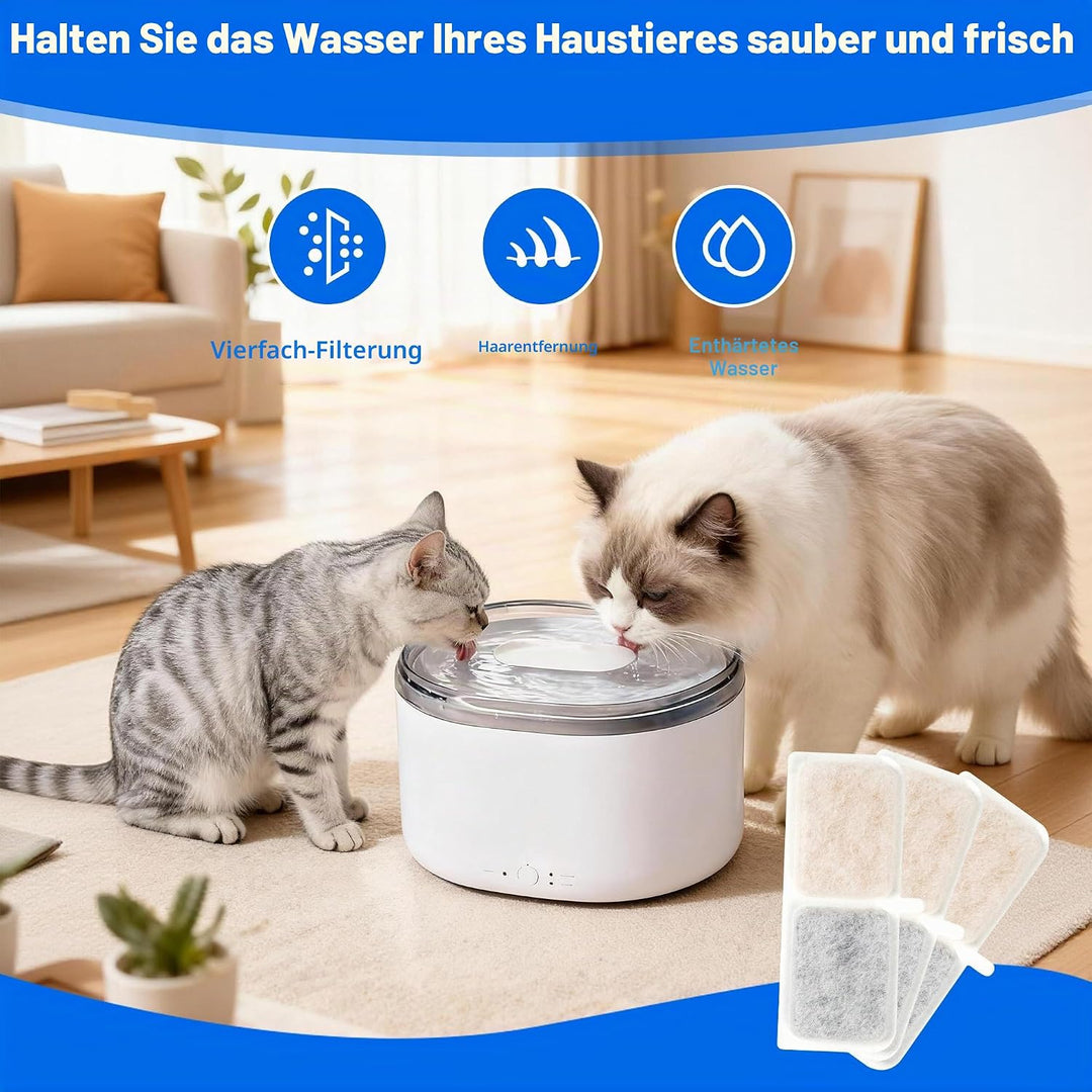 40 PCS Filter Trinkbrunnen Katzen, 20 Stück Kohlefilter und 20 StückSchwammfilter, Katzenbrunnen Fil