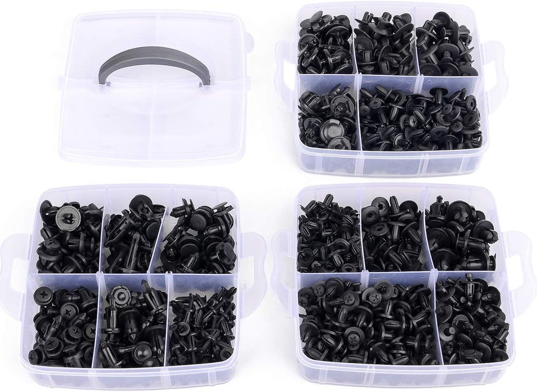 GOOACC 635Pcs Car Push Retainer Clips & Auto Fasteners Assortment -16 Most Popular Sizes Nylon Bumpe